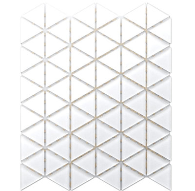 Glass mosaic on mesh for bathroom or kitchen 263mm x 303mm - White River
