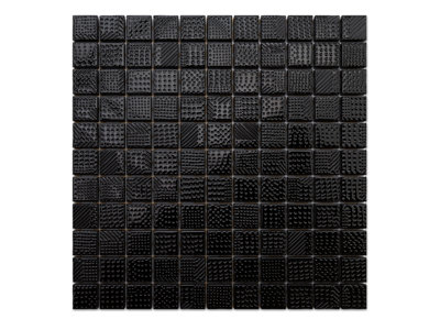 Glass mosaic on mesh for bathroom or kitchen 300mm x 300mm - Black lace