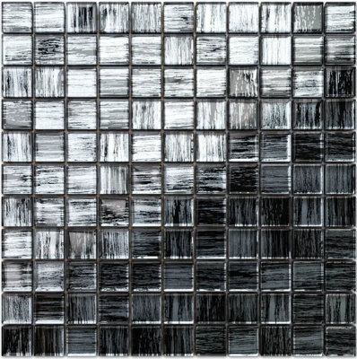 Glass mosaic on mesh for bathroom or kitchen 300mm x 300mm - Clipped jeans