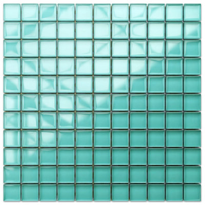 Glass mosaic on mesh for bathroom or kitchen 300mm x 300mm - Dried sage