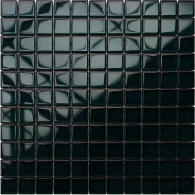 Glass mosaic on mesh for bathroom or kitchen 300mm x 300mm - Green ice