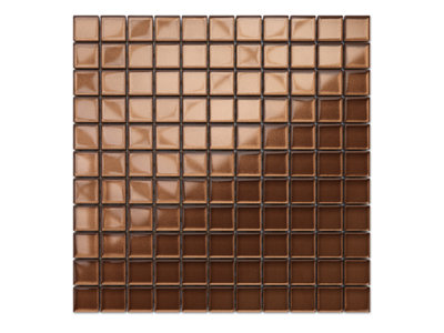 Glass mosaic on mesh for bathroom or kitchen 300mm x 300mm - Mocassin