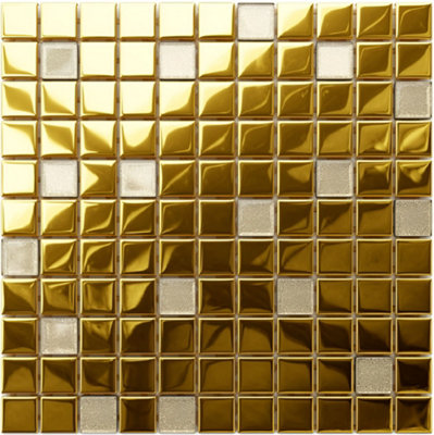 Glass mosaic on mesh for bathroom or kitchen 300mm x 300mm - Pantheon
