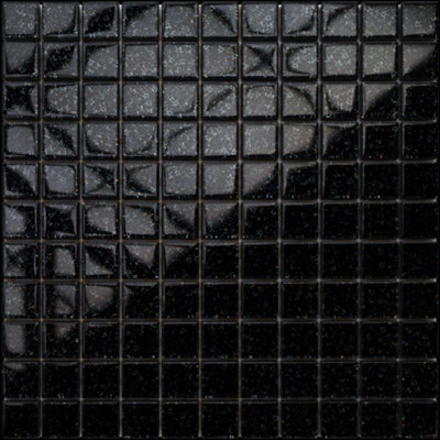 Glass mosaic on mesh for bathroom or kitchen 300mm x 300mm - Petrol