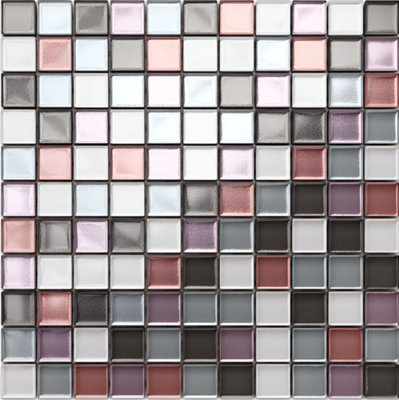 Glass mosaic on mesh for bathroom or kitchen 300mm x 300mm - Pink Floyd