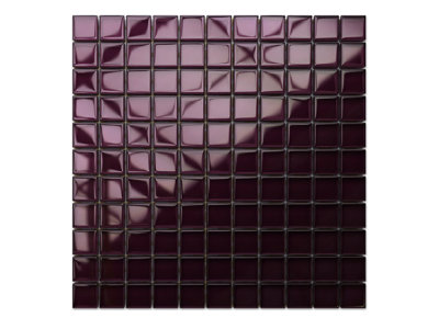 Glass mosaic on mesh for bathroom or kitchen 300mm x 300mm - Purple eggplant