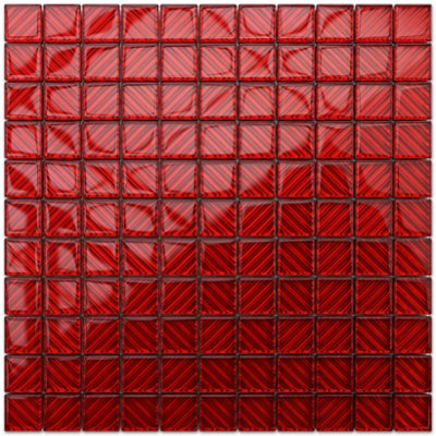 Glass mosaic on mesh for bathroom or kitchen 300mm x 300mm - Red Hot Chili Peppers