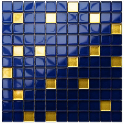 Glass mosaic on mesh for bathroom or kitchen 300mm x 300mm - Starry sky