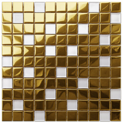 Glass mosaic on mesh for bathroom or kitchen 300mm x 300mm - Taj Mahal