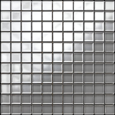 Glass mosaic on mesh for bathroom or kitchen 300mm x 300mm - Wrought Iron