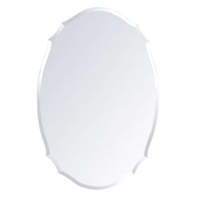 Glass Oval Wall Mounted Frameless Bathroom Mirror Home Decor Vanity Makeup Dressing Mirror 400 x 600 mm