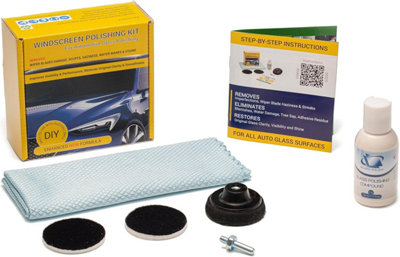 Glass Polish DIY 50mm Windshield Polishing Kit for Car Glass Restoration, Remove Wiper Damage, Fine Scratches, Haziness GP21003