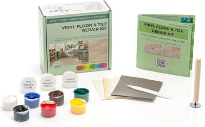 Glass Polish DIY Vinyl Floor & Vinyl Tile Repair Kit, Heat Cure for Small Holes, Cuts, Rips, Tears & Burn marks GP91007
