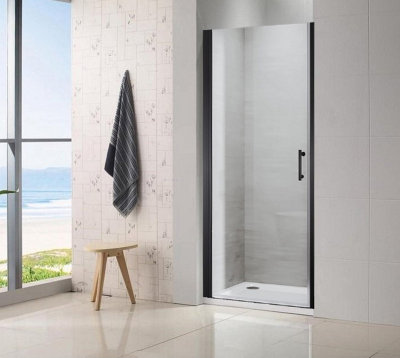 Glass Screen Door Only Shower Enclosure 900 mm x 1850mm Black Finish Frame