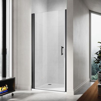 Glass Screen Door Only Shower Enclosure 900 mm x 1850mm Black Finish Frame