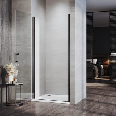 Glass Screen Door Only Shower Enclosure 900 mm x 1850mm Black Finish Frame - 3