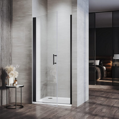 Glass Screen Door Only Shower Enclosure 900 mm x 1850mm Black Finish Frame - 4