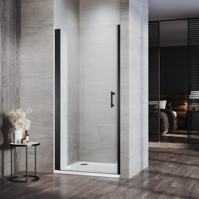 Glass Screen Door Only Shower Enclosure 900 mm x 1850mm Black Finish Frame - 5