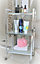 Glass Serving Cart, Display Shelving Unit for Bathroom, Kitchen, Office