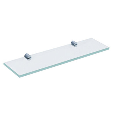 Glass Shelf With Modern Round Chrome Brackets