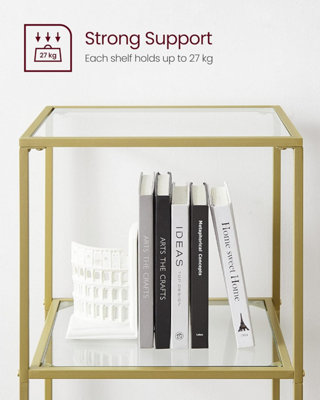 Glass Shelving Unit, 6 Level Book Organizer, Storage Rack, Glass, for ...