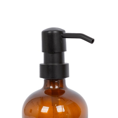 Glass Soap Dispenser - 500ml - Amber - 4