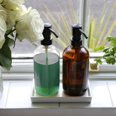 Glass Soap Dispenser - 500ml - Amber - 5