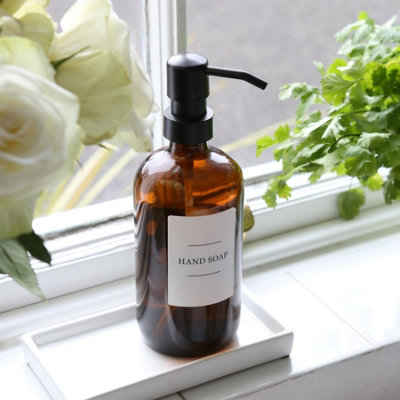 Glass Soap Dispenser - 500ml - Amber - 7