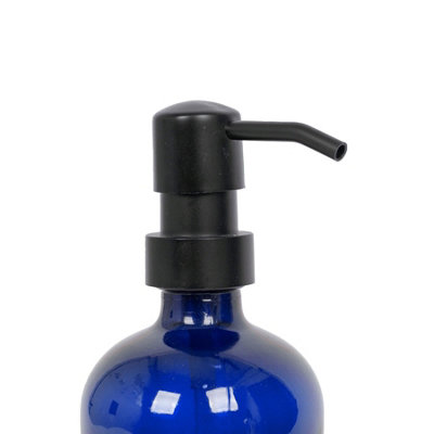 Glass Soap Dispenser - 500ml - Blue - 4