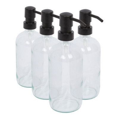 Glass Soap Dispensers - 500ml - Clear - Pack of 4