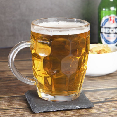 Glass Tankards - Set of 4 - 1 Pint Glasses - 5