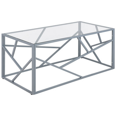 Glass Top Coffee Table Silver ORLAND