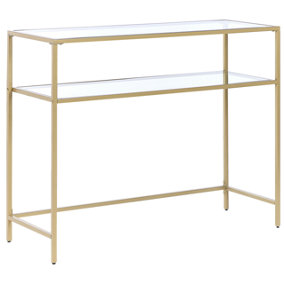 Glass Top Console Table Gold ALINE