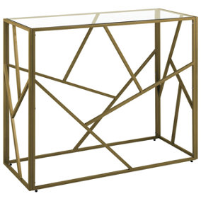 Glass Top Console Table Gold ORLAND
