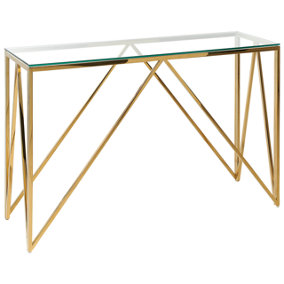 Glass Top Console Table Gold WESO