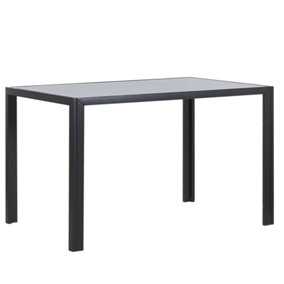 Glass Top Dining Table 120 x 80 cm Black LAVOS