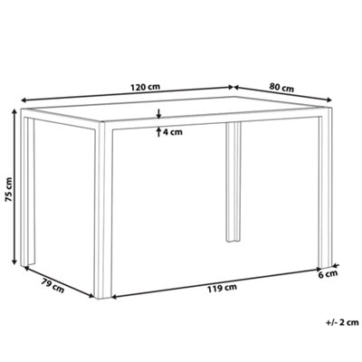 Glass Top Dining Table 120 x 80 cm Black LAVOS