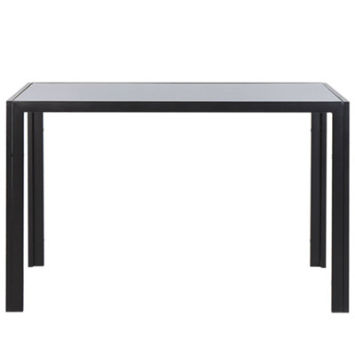 Glass Top Dining Table 120 x 80 cm Black LAVOS