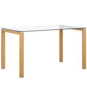 Glass Top Dining Table 130 x 80 cm TAVIRA
