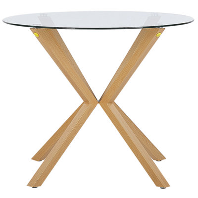 Glass Top Round Dining Table 90 cm ALTURA