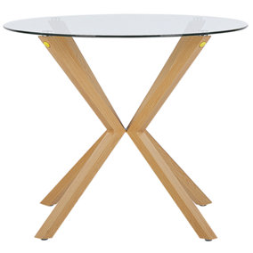 Glass Top Round Dining Table 90 cm ALTURA