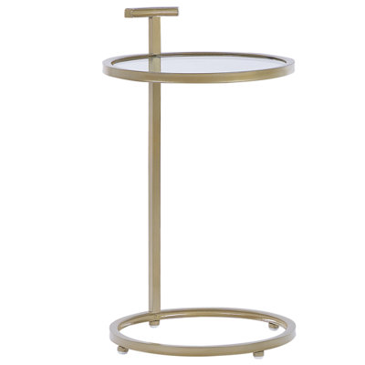 Glass Top Side Table Gold SHELBY