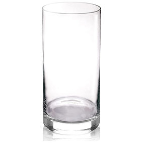 Glass Vase Cylinder Transparent 20cm Clear Tall Flower Vase Home Indoor