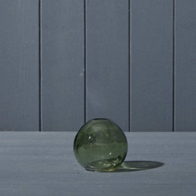 Glass Vase Green Globe Vintage (8cm)
