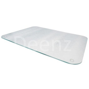 Glass Worktop Saver Chopping Board Round Corner Clear Tempered Glass 40x50