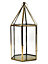 Glasshouse Terrarium - Glass - L18 x W18 x H36 cm - Antique Brass