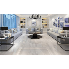 Glaze 60x120cm Light Grey Semi Polished Wall and Floor Tile
