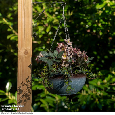 Glazed Effect 35cm Hanging Basket Planter Blue Breeze