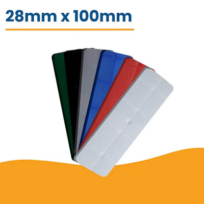 Glazing Supplies Direct - 28mm x 100mm Flat Packers Glazing - 300 Mixed Box Plastic Shim Spacers 1-6mm