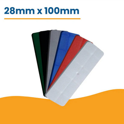 Glazing Supplies Direct - 28mm x 100mm Flat Plastic Glazing Packers - 120 Mixed Bag Shim Spacers 1-6mm, Window, Door, DIY